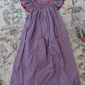 Red and Blue Checkered Kids Dress